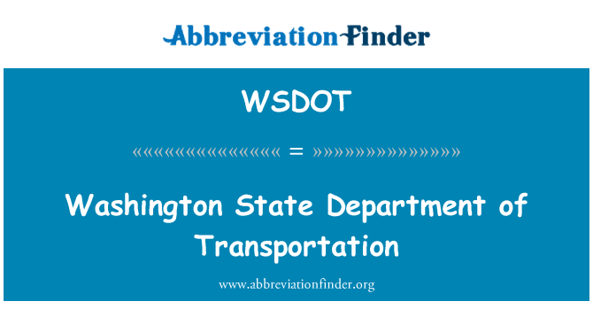 WSDOT: Washington State Department transporto