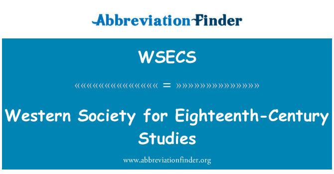WSECS: 西洋 18 世紀学会