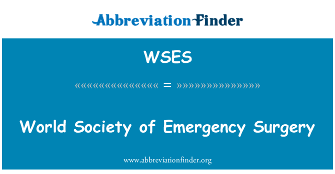 WSES: Sociedade mundial de cirurgia de emergência