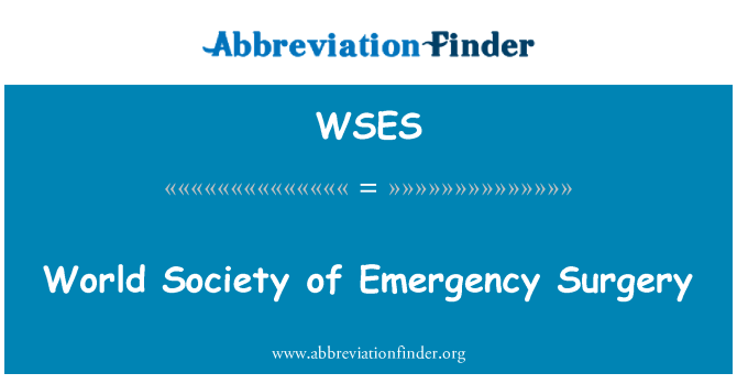 WSES: Società mondiale di chirurgia d'urgenza