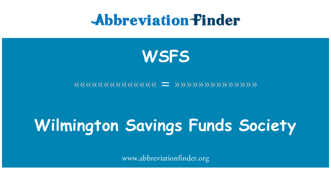 WSFS: Wilmington úspory finančních prostředků společnosti