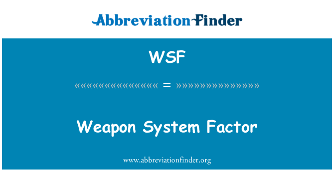 WSF: Factor de sistema d'armes