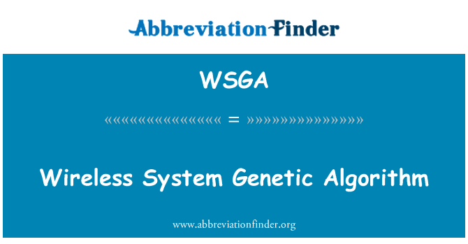 WSGA: Algoritmo genético sistema inalámbrico