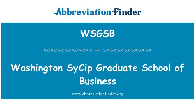 WSGSB: Washington SyCip Graduate School of Business