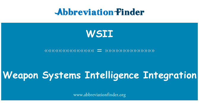 WSII: Integrazione di intelligenza sistemi arma