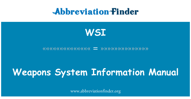 WSI: Våben System oplysninger manuel