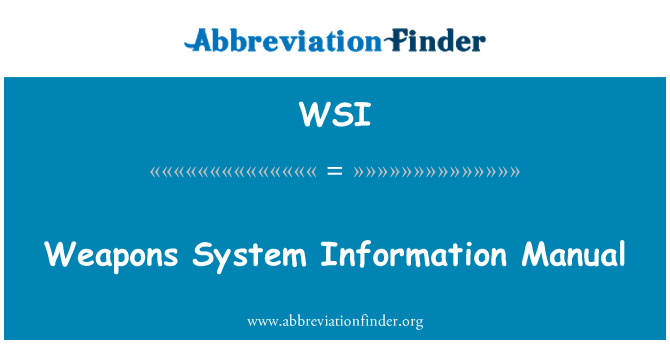 WSI: Informasi sistem senjata Manual