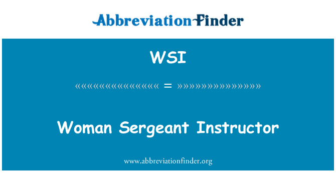 WSI: Frau Sergeant Instructor