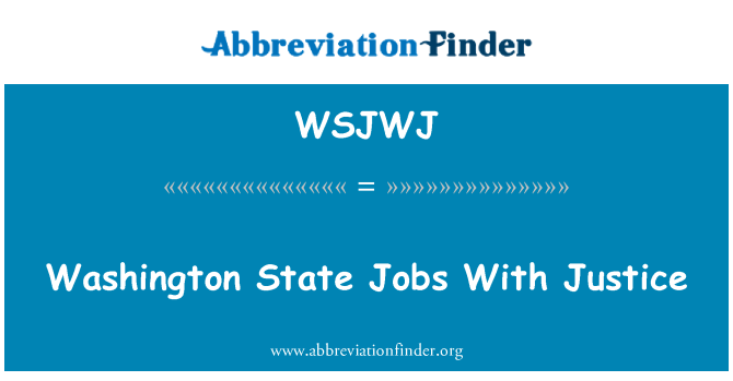 WSJWJ: Empleos de estado de Washington con justicia