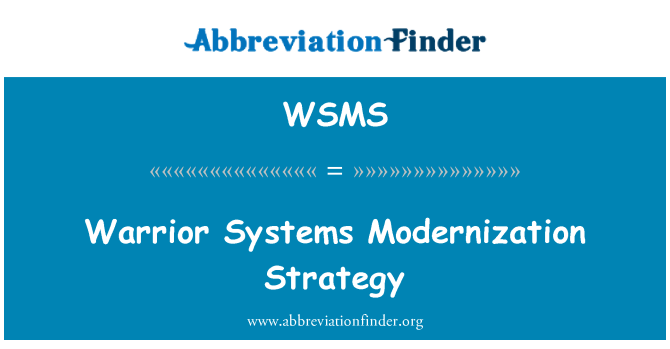 WSMS: Strategijo modernizacije sistemov bojevnik