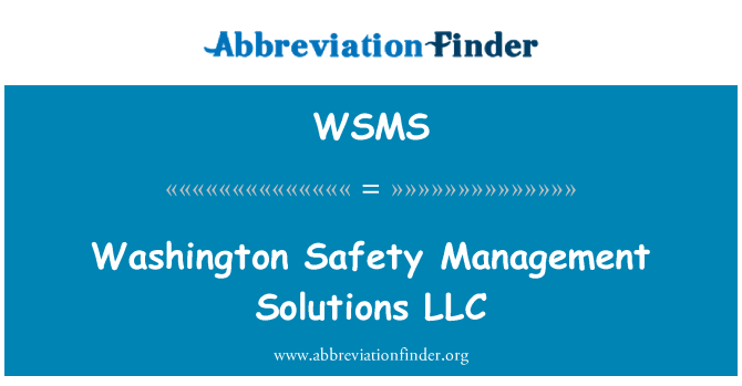 WSMS: 워싱턴 안전 관리 솔루션 LLC는