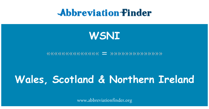 WSNI: Wales, Schottland & Nordirland