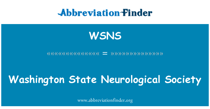 WSNS: Washington State neurologiczne społeczeństwa