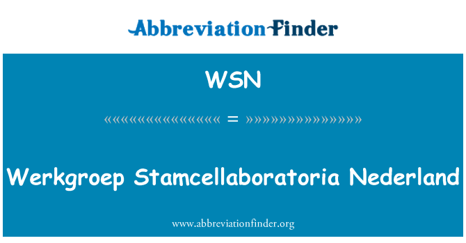 WSN: Werkgroep Stamcellaboratoria Nederland