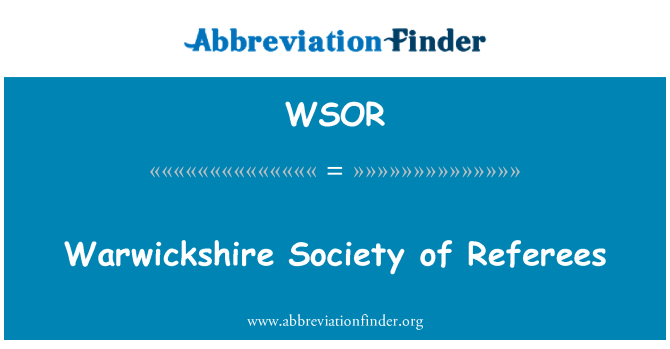 WSOR: Warwickshire soċjetà tar-Referees