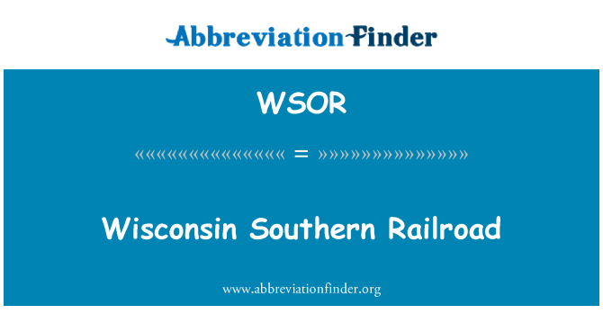 WSOR: Wisconsin Southern Railroad