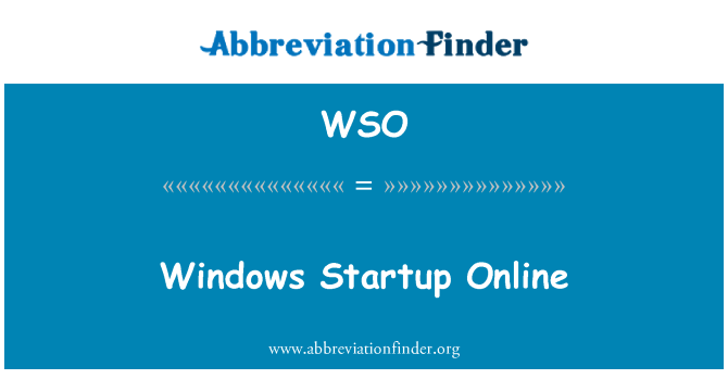 WSO: Windows Startup Online