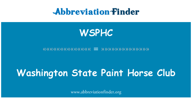 WSPHC: Tiểu bang Washington sơn Horse Club