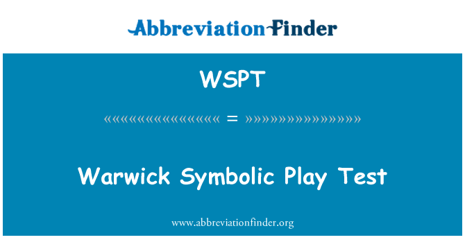 WSPT: Warwick senbolik Jouer tès
