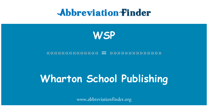 WSP: Pubblikazzjoni ta ' l-iskola Wharton