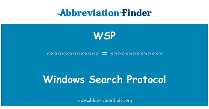 WSP: Windows ค้นหาโพรโทคอล