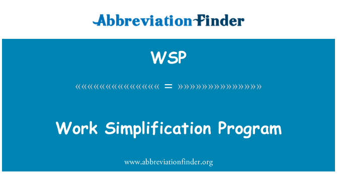 WSP: Programa de simplificació de treball