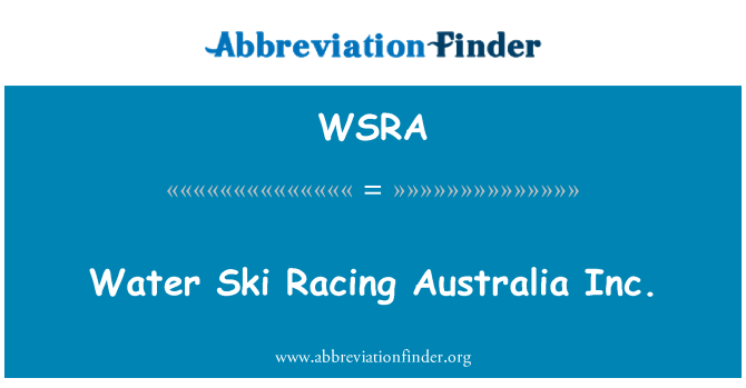 WSRA: Vodní lyže závodní Australia Inc.