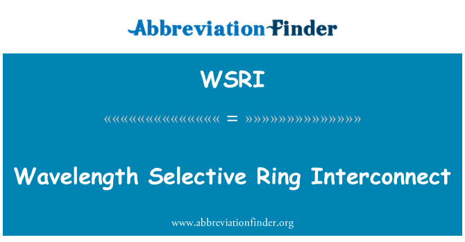 WSRI: Panjang gelombang selektif cincin Interconnect