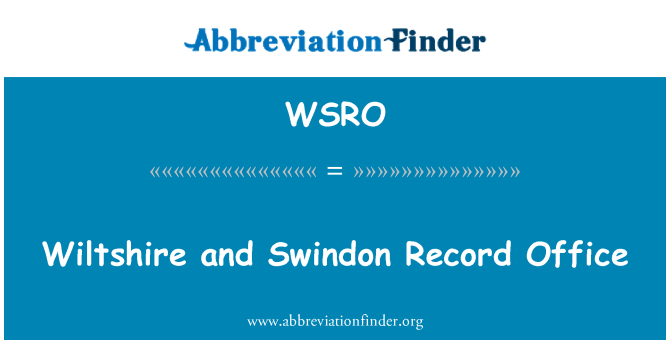 WSRO: 威尔特郡和斯文顿记录办公室