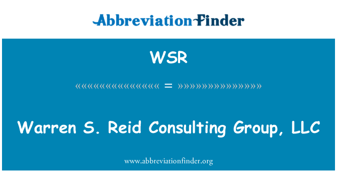 WSR: Warren S. Reid konseye sou gwoup, LLC
