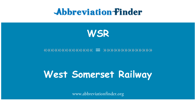 WSR: West Somerset Railway