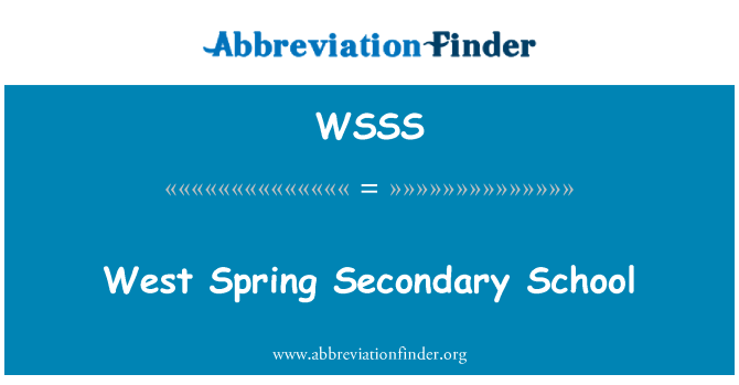 WSSS: Escola secundária de primavera do oeste