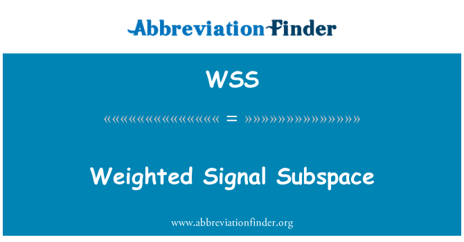 WSS: Tehtano Signal podprostor