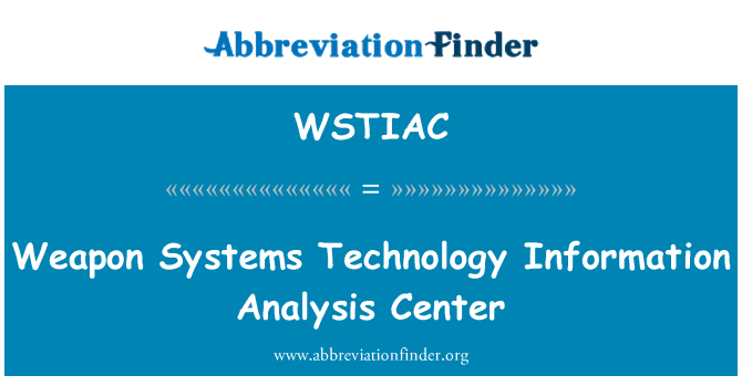 WSTIAC: Zbraň systémy technológie Informačné centrum Analýza