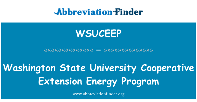 WSUCEEP: Washington State University andelsselskab forlængelse energi Program