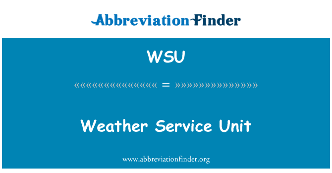 WSU: Weather Service Unit