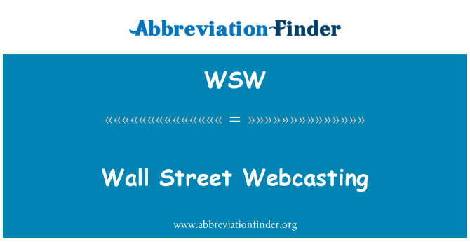 WSW: 華爾街網播