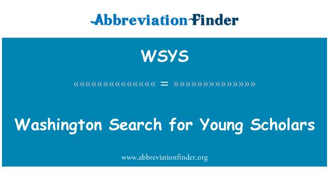 WSYS: Washington Search pro mladé vědce