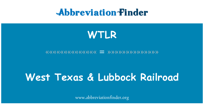 WTLR: 西テキサス州・ ラボック鉄道