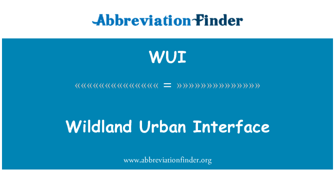 WUI: Wildland kentsel arabirimi