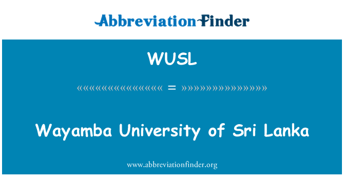 WUSL: Wayamba Universität von Sri Lanka