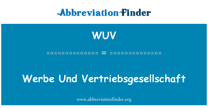 WUV: Werbe Und Vertriebsgesellschaft