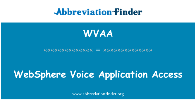 WVAA: WebSphere Application Sprachzugriff