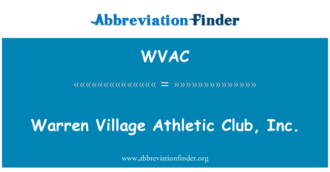 WVAC: वॉरेन गांव एथलेटिक क्लब, इंक