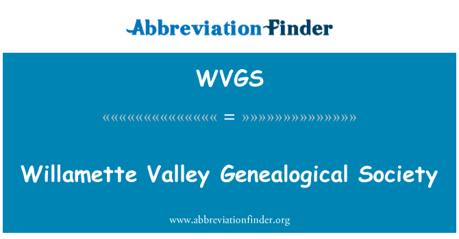 WVGS: Willamette Valley genealogická společnost
