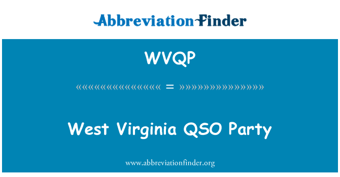 WVQP: West Virginia QSO Party