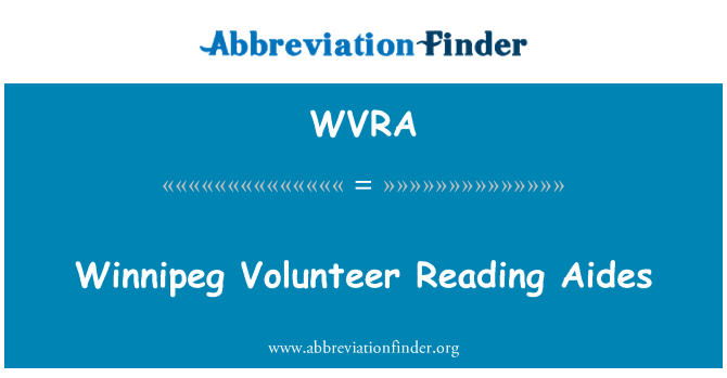 WVRA: 溫尼伯志願者閱讀助手