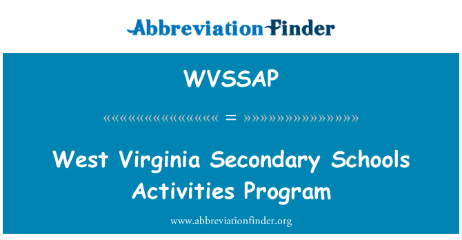 WVSSAP: المدارس الثانوية في ولاية فرجينيا الغربية برنامج الأنشطة