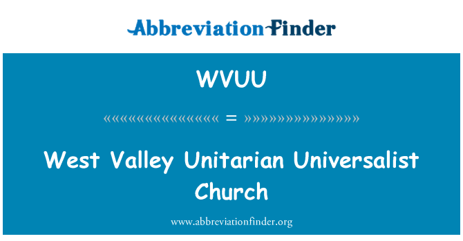 WVUU: West Valley unitářské Universalist církev
