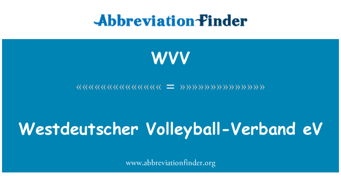 WVV: Westdeutscher siatkówka Verband eV